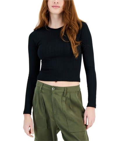 Ribbed Long Sleeve Knit Blouse