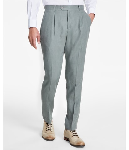 Linen Straight Leg Slacks Dress Pants