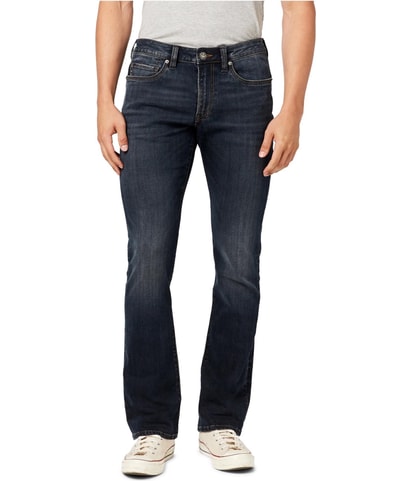 Crinkled And Sanded Bootcut Relaxed Jeans