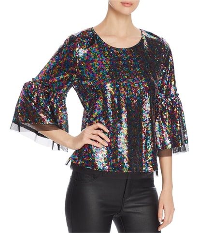 Janella Sequin Shell Blouse