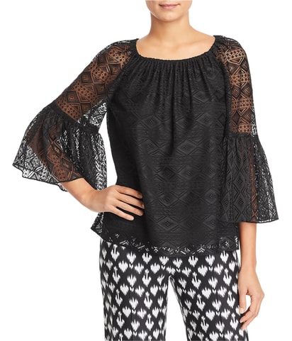 Lace Bell Sleeve Shell Blouse