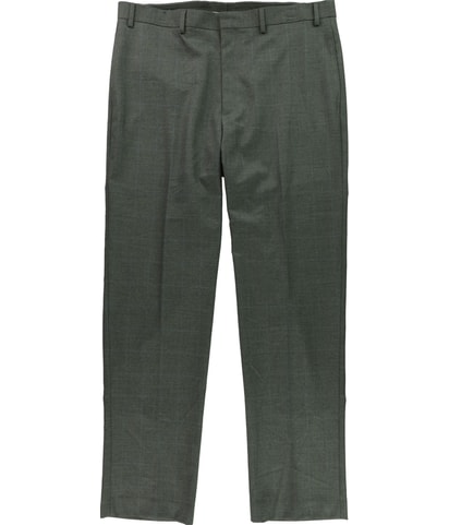 Windowpane Straight Leg Slacks Dress Pants