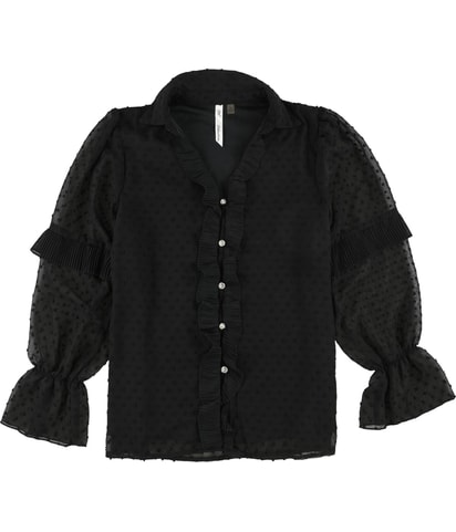 Textured Ruffle Tunic Blouse