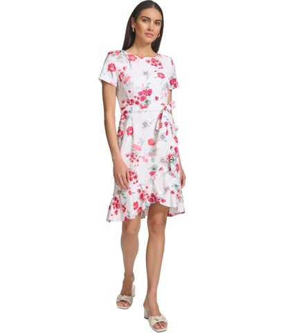 Floral Print Wrap Dress
