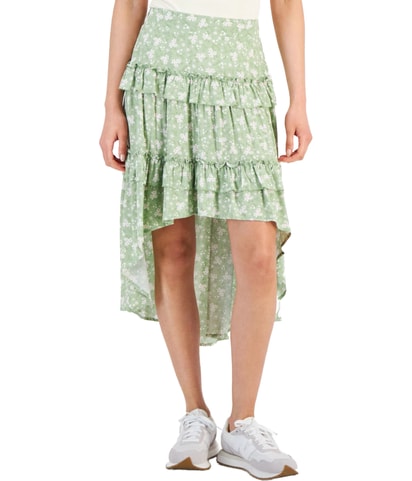 Floral High-Low Skirt