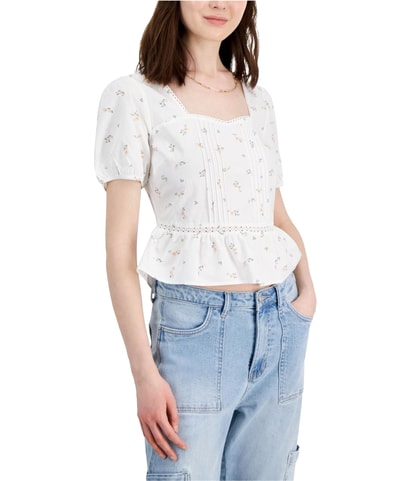 Pintucked Peplum Blouse