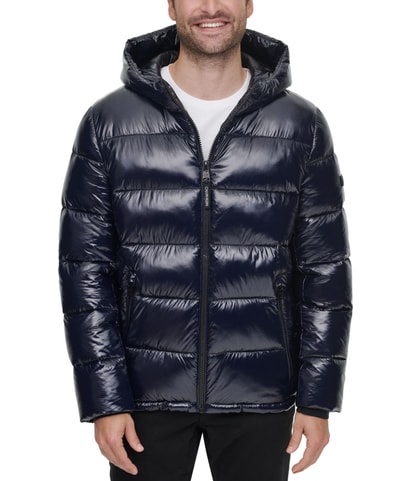 High Shine Hooded Puffer Jacket