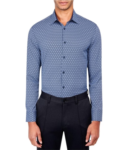 Geometric Print Button Down Dress Shirt