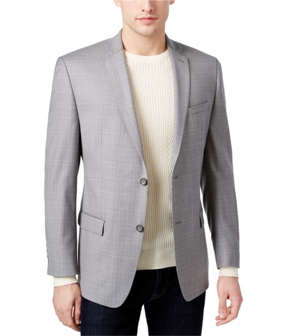 Windowpane Two Button Blazer Jacket