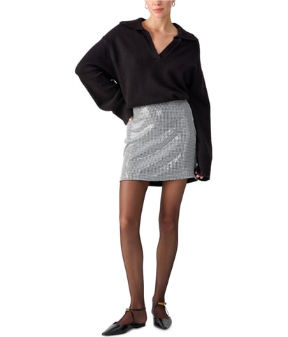 Sequin Houndstooth Mini Skirt