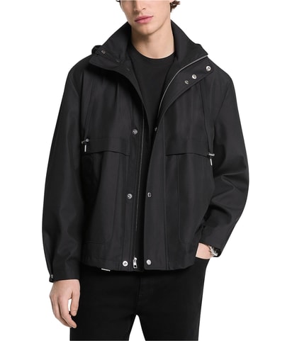 Drawstring Hooded Windbreaker Jacket