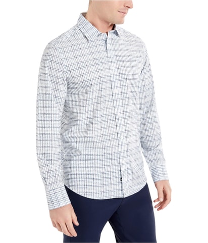 Performance Stretch Distressed Plaid Button Up Shirt