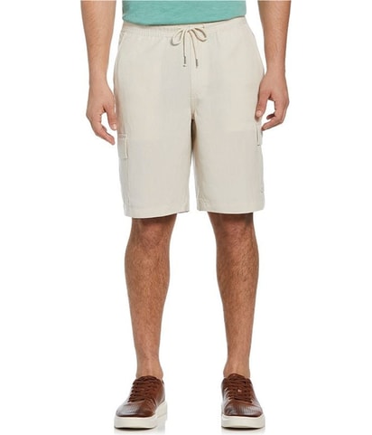 Linen Blend Pull-on Casual Cargo Shorts