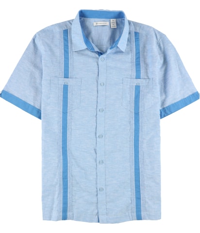 Cross-Dyed Linen Blend Button Up Shirt