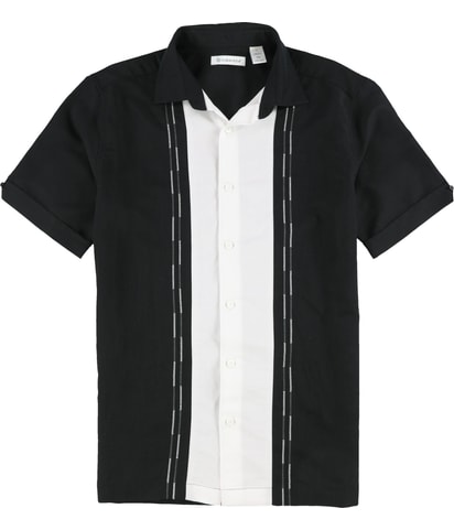 Color Block Embroidery Button Up Shirt