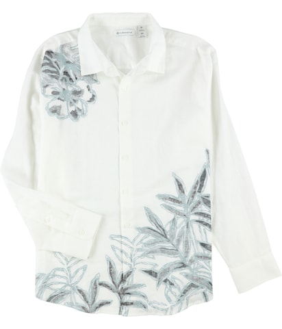 Reverse Asymmetric Print Button Up Shirt