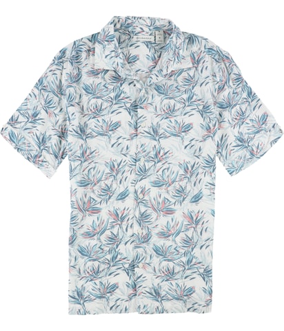 Classic Fit Short Sleeve Floral Button-Down Button Up Shirt