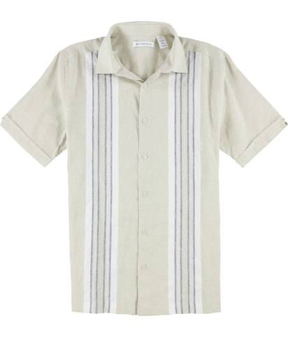 Engineered Stripe Panel Button Up Shirt