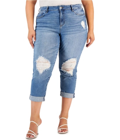 Bestie Cuffed Regular Straight Leg Cropped Girlfriend Jeans