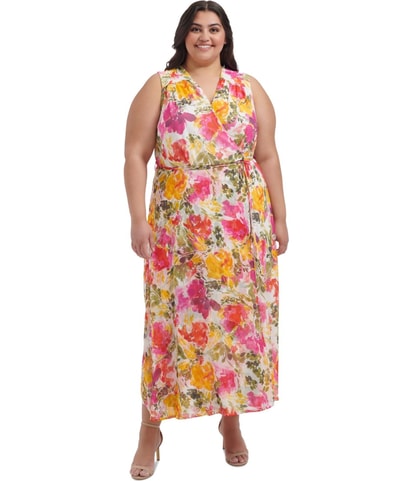 Floral-Print Wrap Maxi Dress