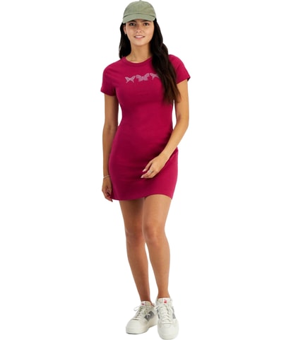 Rhinestone Butterfly Shirt Dress