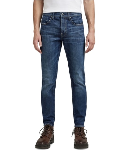 Whiskered Straight Leg Skinny Jeans