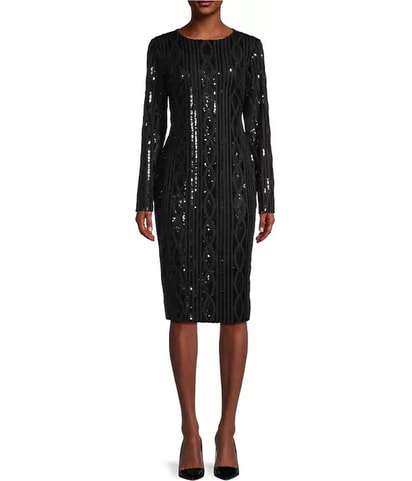 Sequin Cable Midi Dress