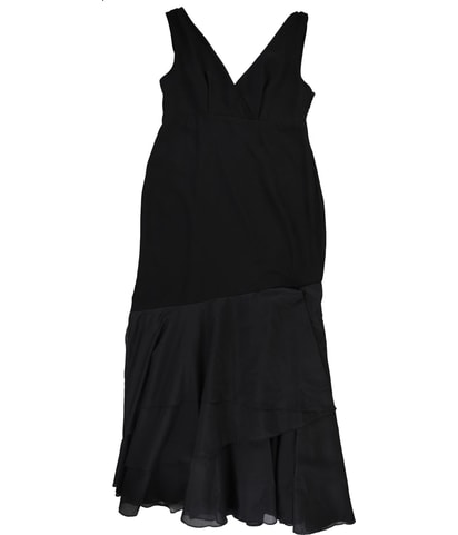 Asymmetric Layered Flounce Hem Gown Dress