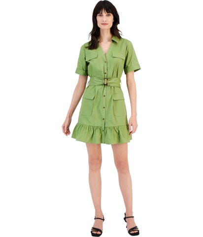 Solid Shirt Dress