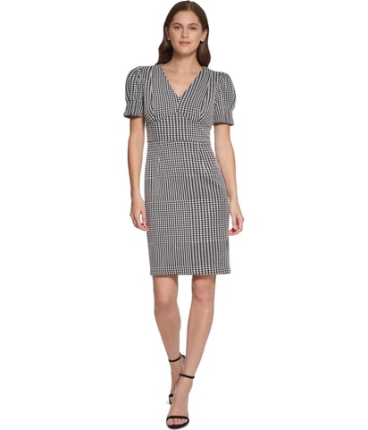 Puff Sleeve Sheath Dress