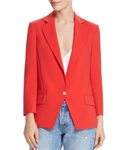 Faux Pocket One Button Blazer Jacket