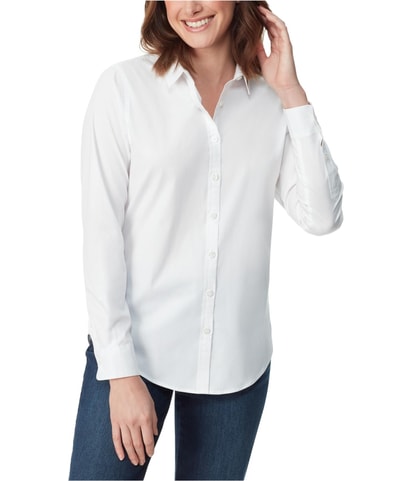 Solid Button Down Blouse