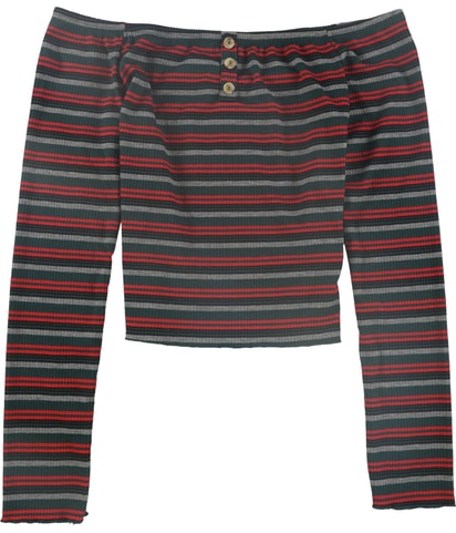 Striped Crop Top Blouse