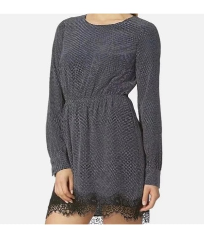 Lace-Trim Mini Dress