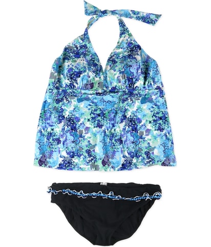 Tie-Dye Ruffle Brief 2 Piece Tankini