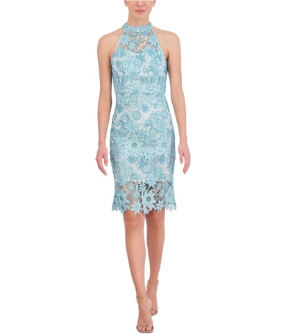 Lace Overlay Sheath Dress