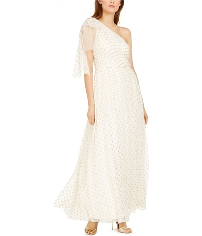 Glitter Polka Dot Asymmetrical Dress