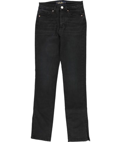 Slit Hem Regular Straight Leg Jeans