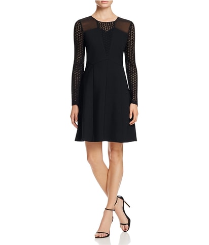 Lace Panel A-line Dress