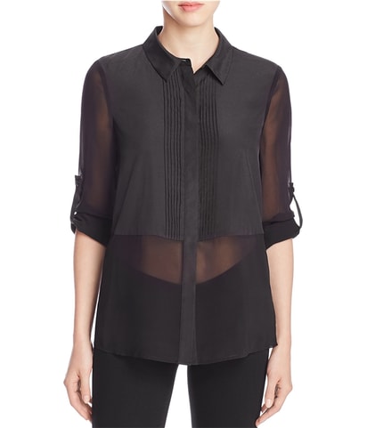Mixed Media Button Up Shirt