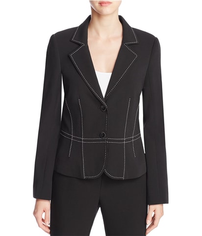 Topstitched Two Button Blazer Jacket