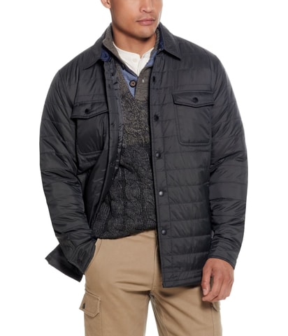 Horizontal Quilted Shirt Jacket