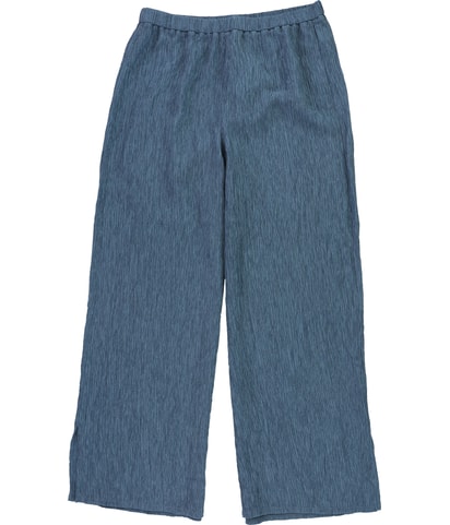 Textured Wide Leg Casual Pants