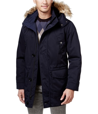 Luxe Twill Faux-Fur Parka Coat