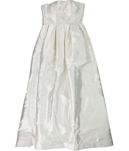 Metallic Jacquard Strapless Gown Dress