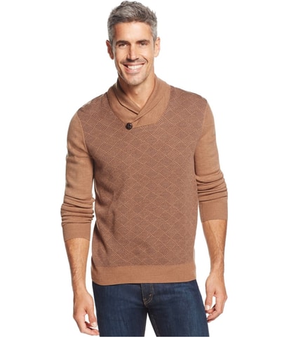 Diamond-Print Pullover Sweater