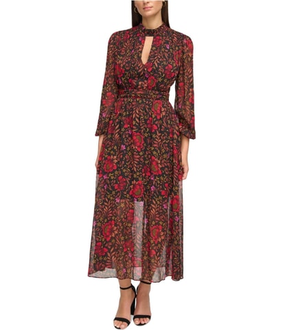 Printed Chiffon Midi Maxi Dress