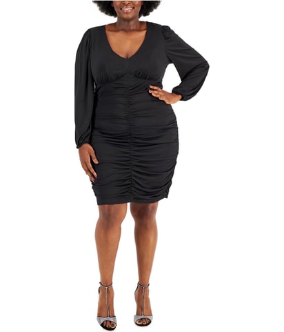 Ruched Jersey Knit Bodycon Dress