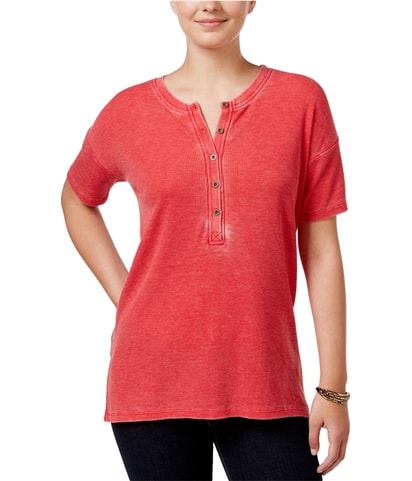 Burnout-Dyed Henley Shirt