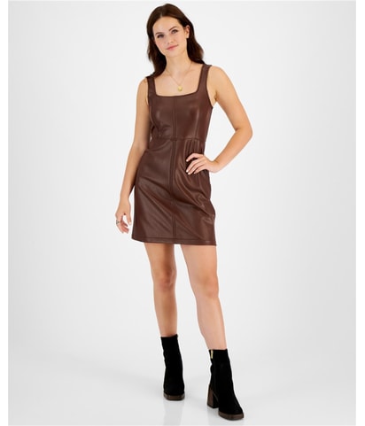 Faux Leather Sheath Dress